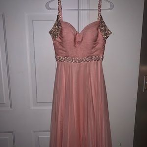 sherri hill blush pink prom dress